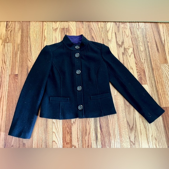 BODEN Boiled Wool Jacket - Black - US Size 6 - Picture 1 of 9